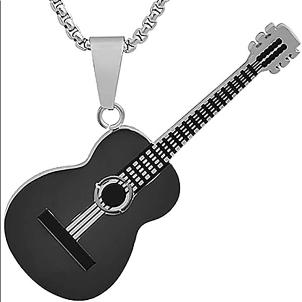 Stainless Steel Acoustic Guitar Necklace